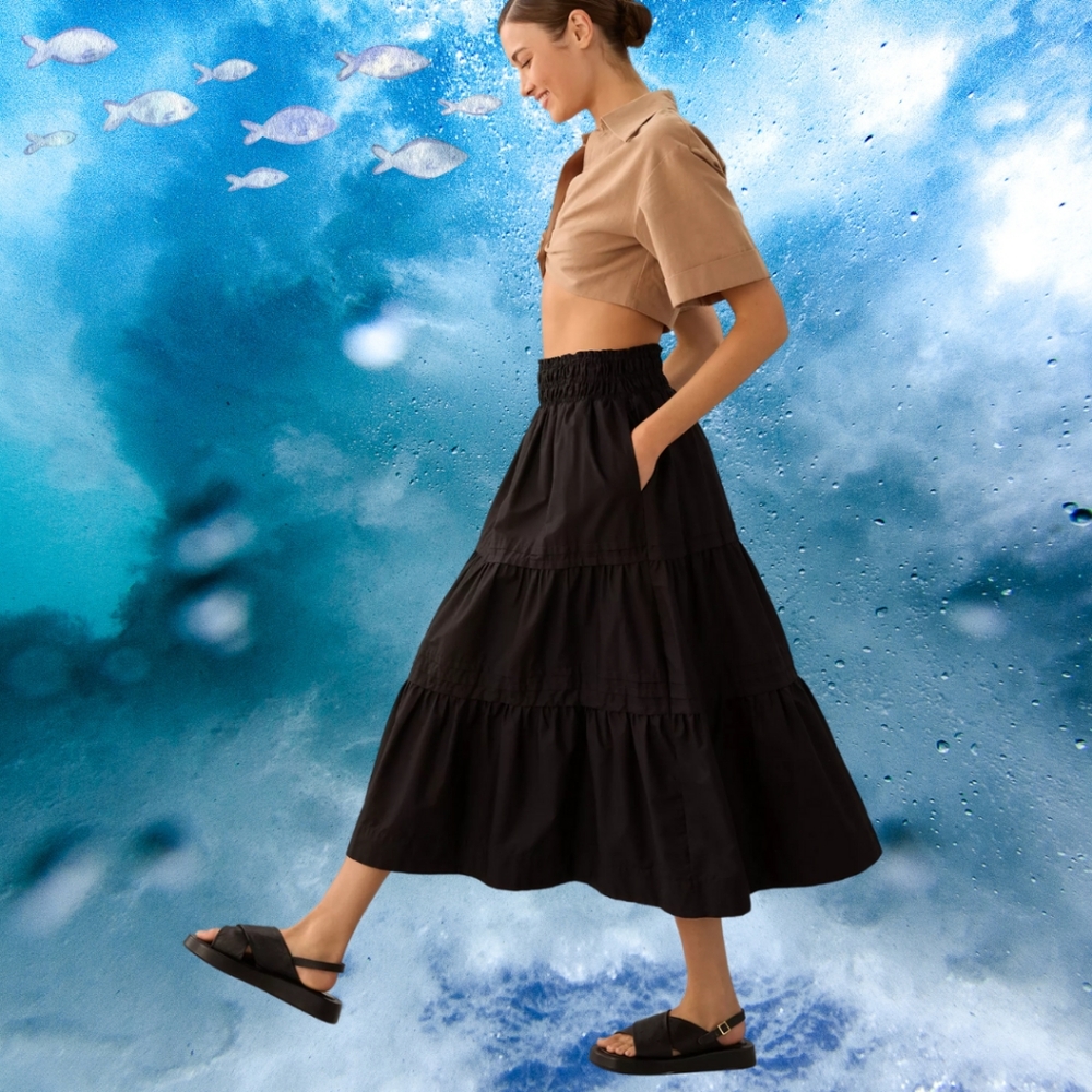 Anthropologie Black Maxi Skirt
